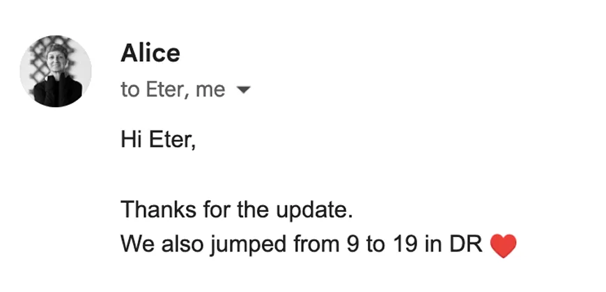 Client message from Alice to Peter