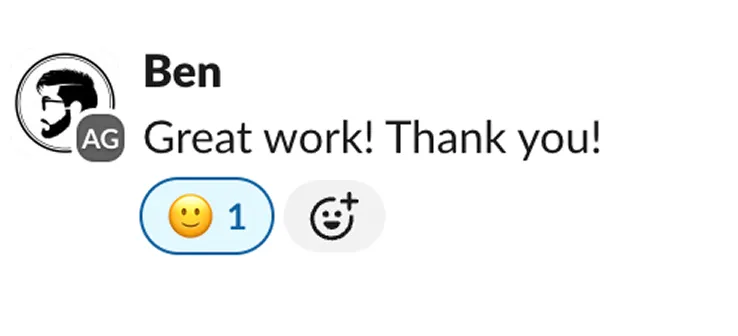 Client message from Ben praising great work
